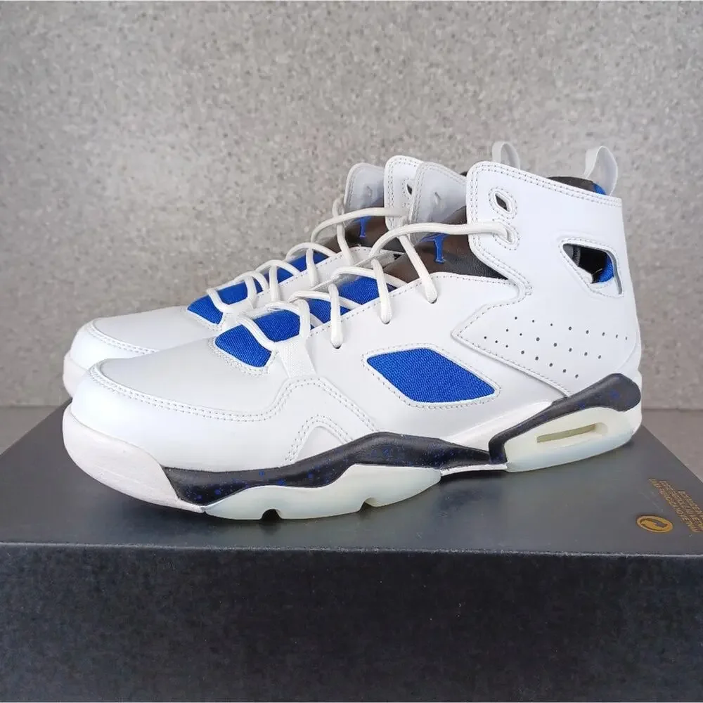 Nike Air Jordan Flight Club 91 White Hyper Royal Sneakers Shoes 7Y